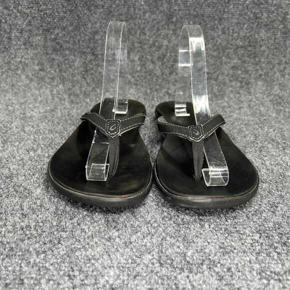 OluKia Ho‘opio Sandals Women's 9 Black Athletic Beach Summer Comfort Flip Flops - Picture 2 of 12